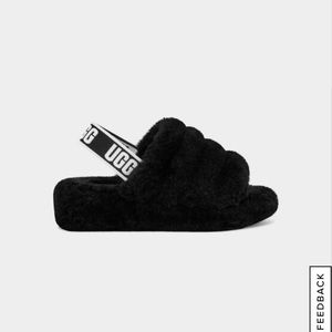 UGG Black Fluff Yeah size 8 slippers *NWOT*